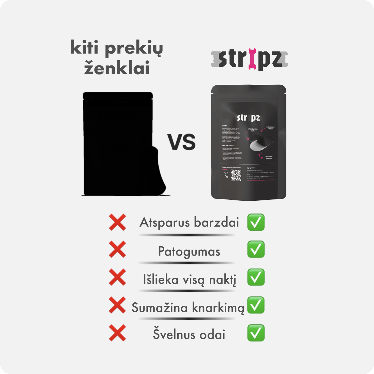 Burnos juostelės STRIPZ - Miegui ir sportui - STRIPZ